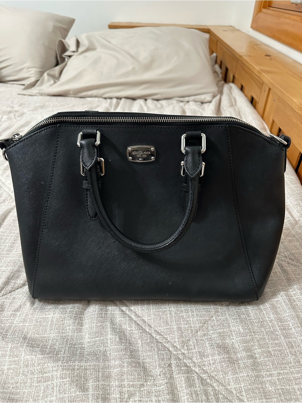 Michael Kors Black Saffiano Dome Satchel